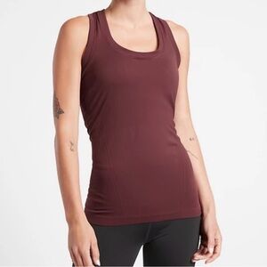 ATHLETA Burgundy Wine Momentum Seamless Racerback Active Yoga Tank Top Size XS
